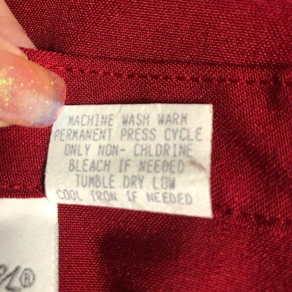 Bend Over Skirt Size 12 Red Pockets Straight Pencil Career Classic Christmas - Picture 5 of 6